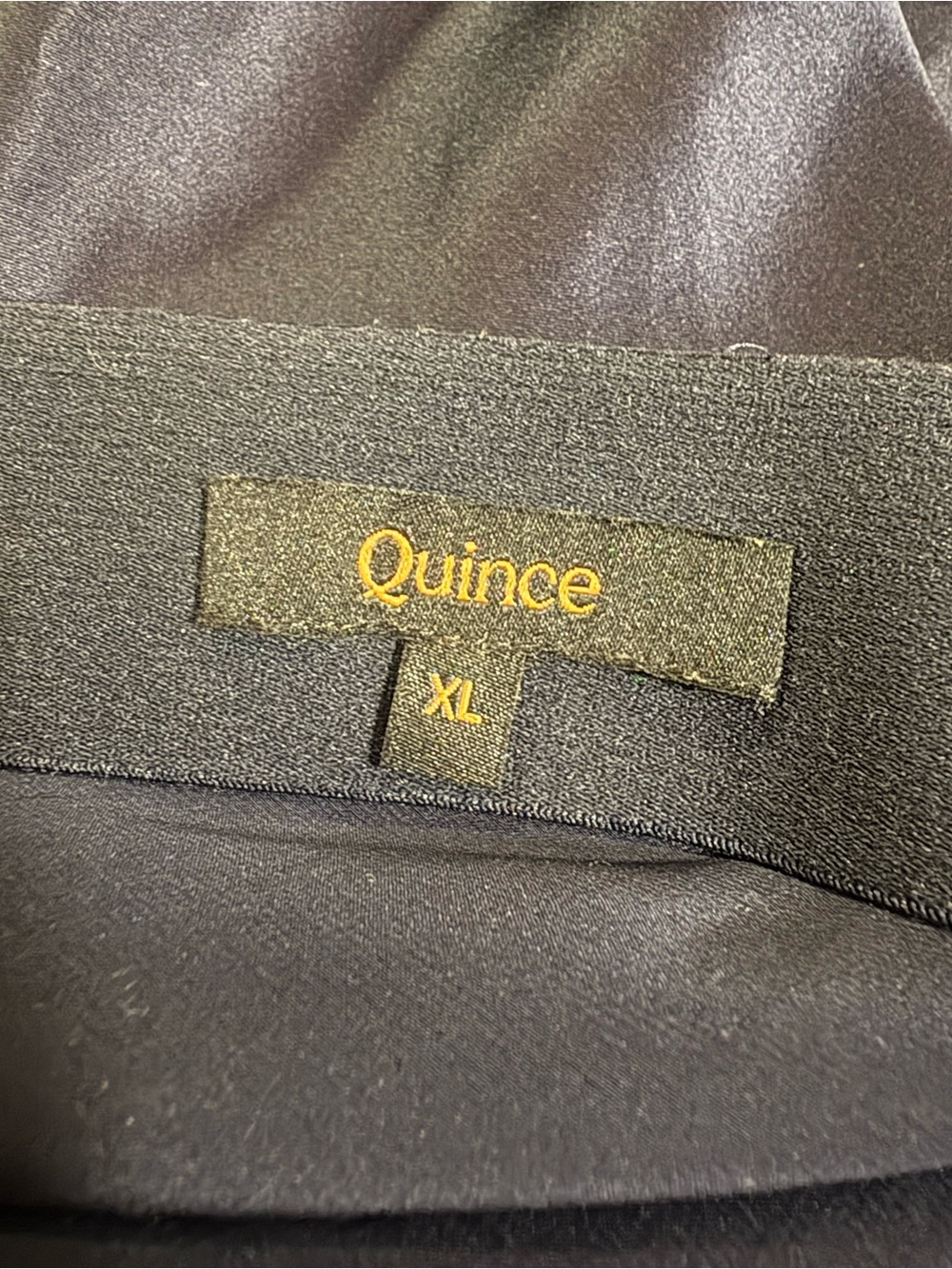 Quince Navy Satin Midi Skirt - Picture 4 of 4